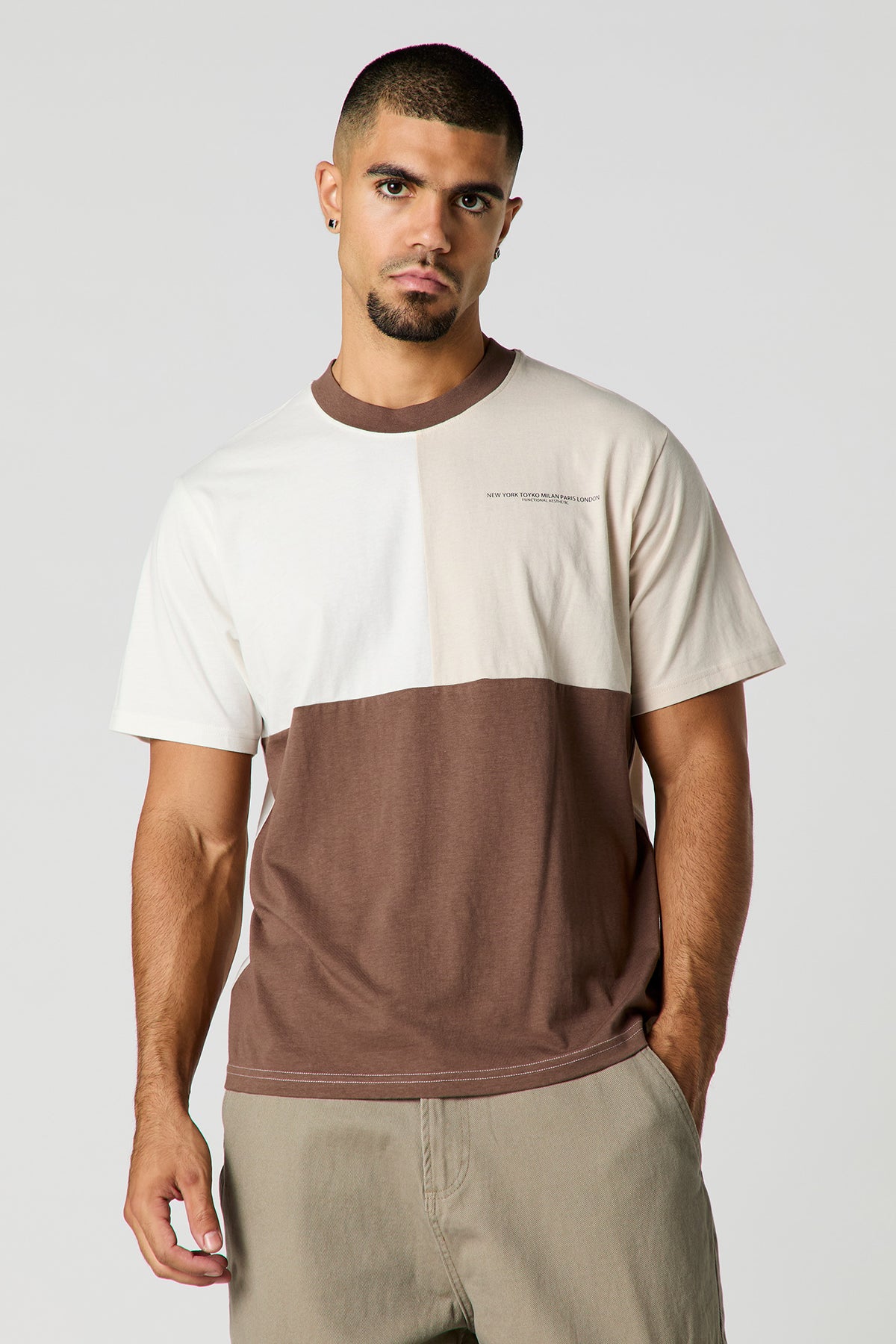 Colourblock T-Shirt - Natural