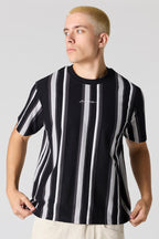 T-shirt rayé avec motif brodé Destination