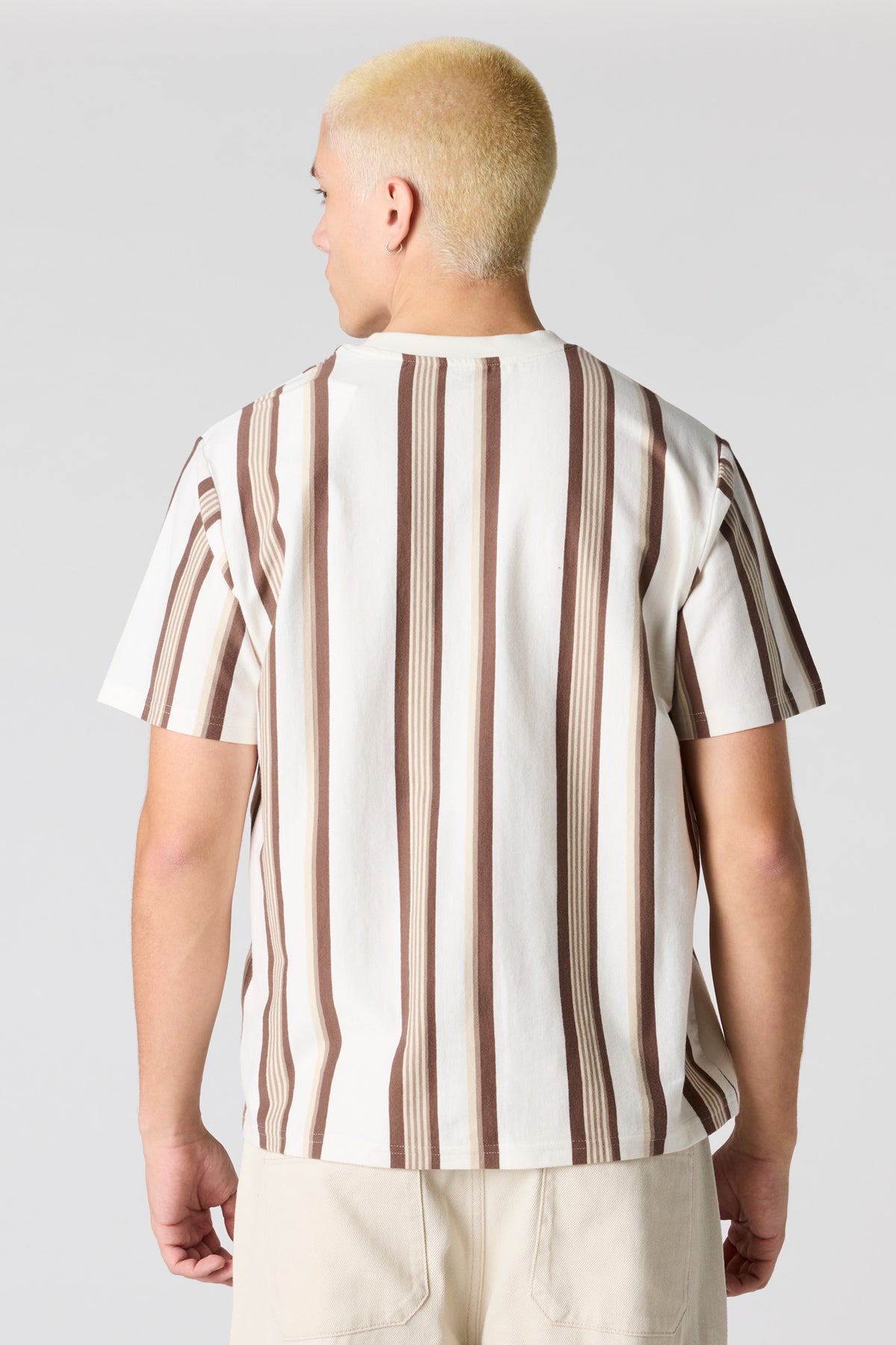 Alt View 2. Destination Embroidered Striped T-Shirt - Off White