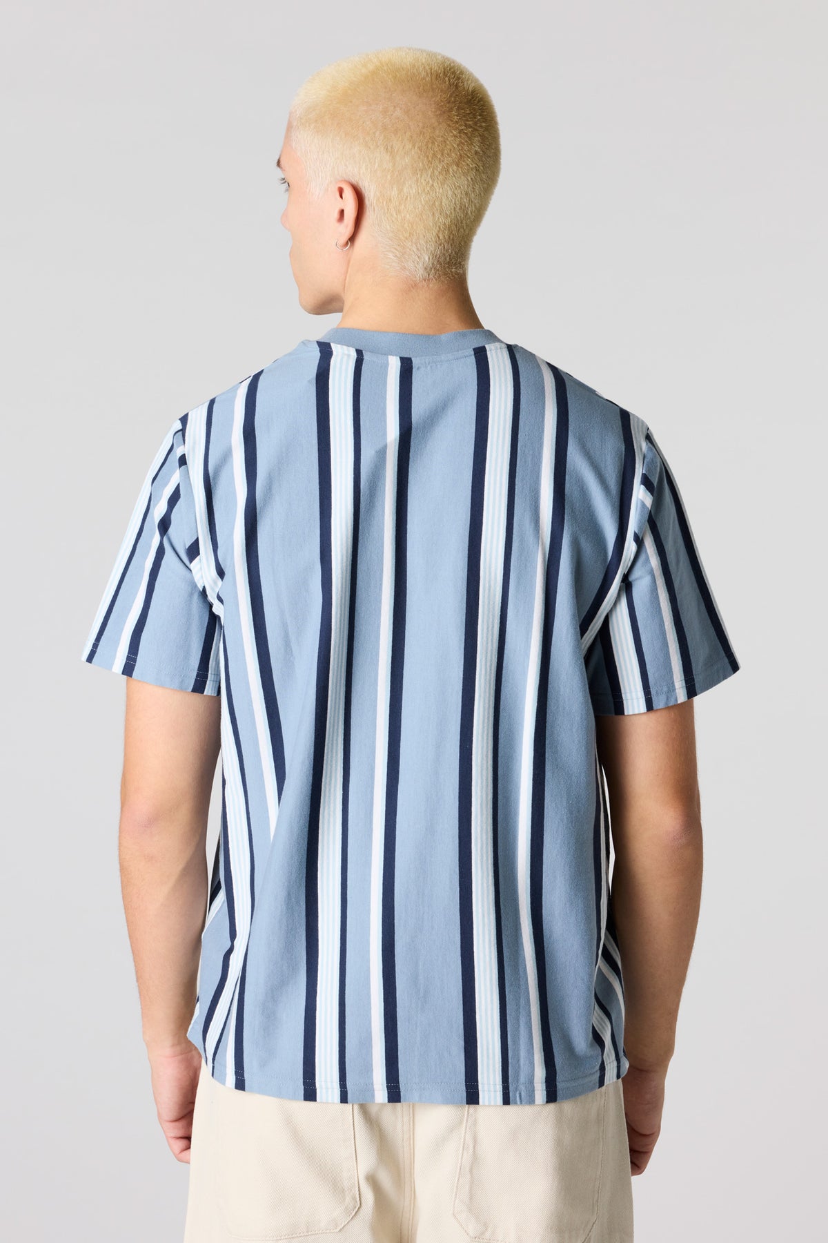 Alt View 2. Destination Embroidered Striped T-Shirt - Blue