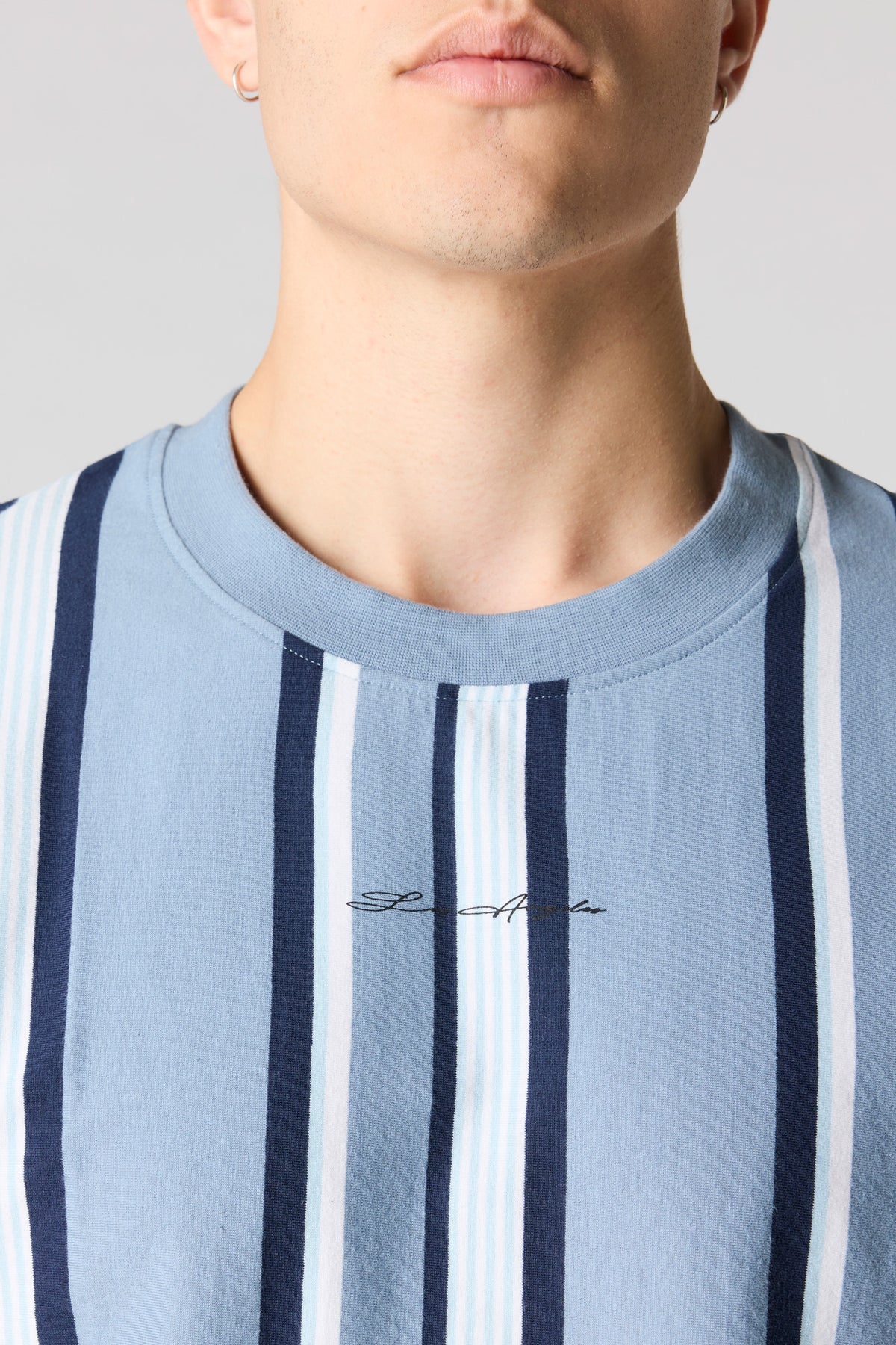 Alt View 4. Destination Embroidered Striped T-Shirt - Blue