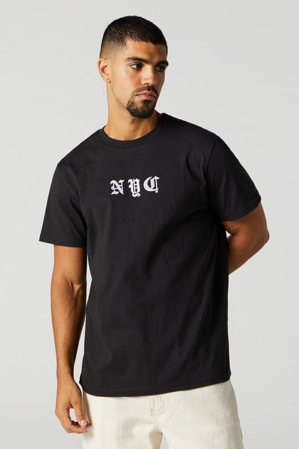 T-shirt ras du cou avec motif brodé NYC