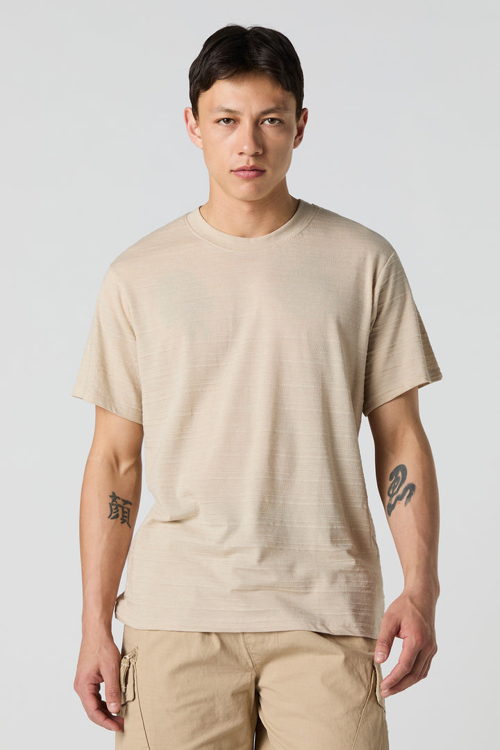 T-shirt texturé rayé