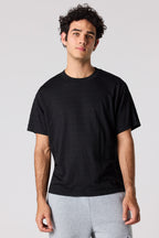 T-shirt texturé rayé