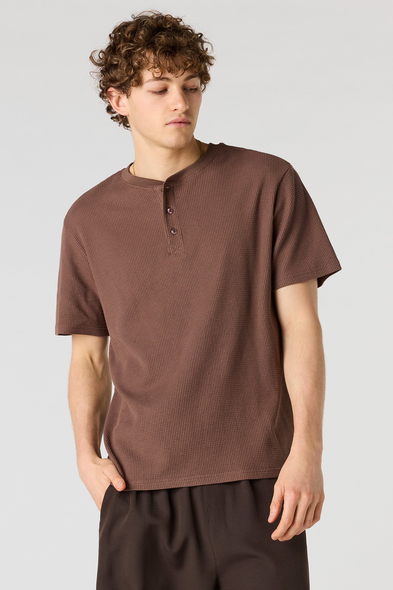 Waffle Knit Henley T-Shirt – Urban Planet