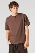 Waffle Knit Henley T-Shirt