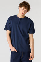 Waffle Knit Henley T-Shirt
