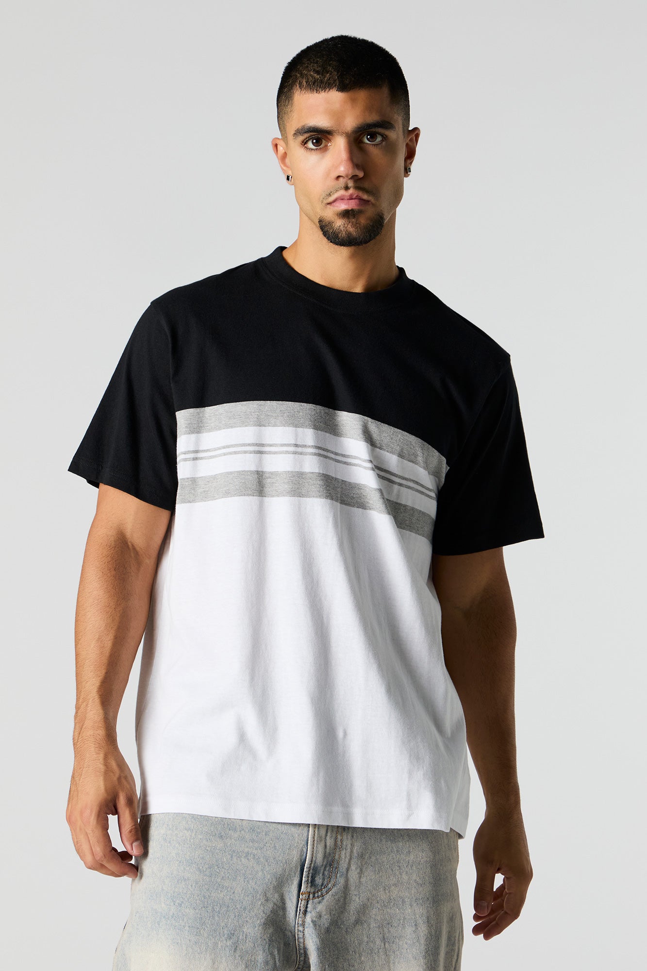 Striped Colourblock T-Shirt