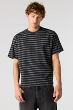 Premium Heavyweight Cotton Jacquard Striped T-Shirt