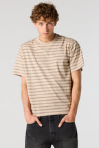 Premium Heavyweight Cotton Jacquard Striped T-Shirt