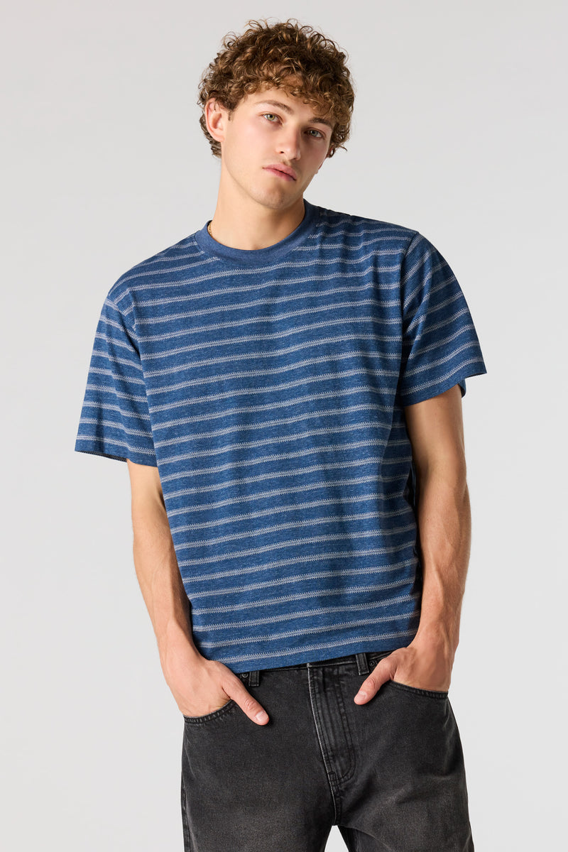T-shirt en tricot jacquard rayé