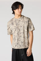 Camo Print Crewneck T-Shirt