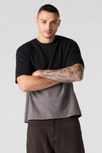 T-shirt côtelé avec blocs de couleurs