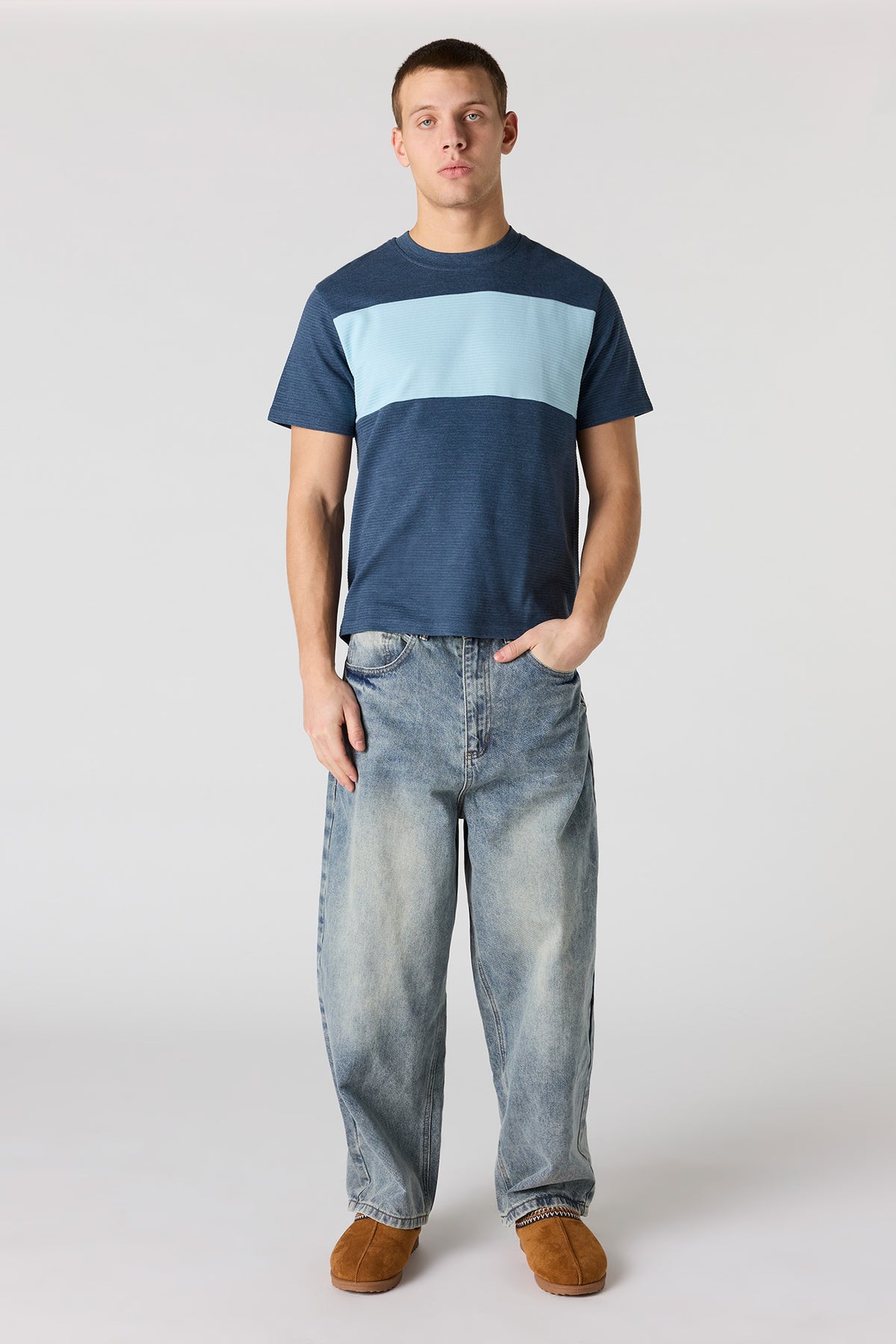 Alt View 3. Ottoman Colourblock T-Shirt - Blue