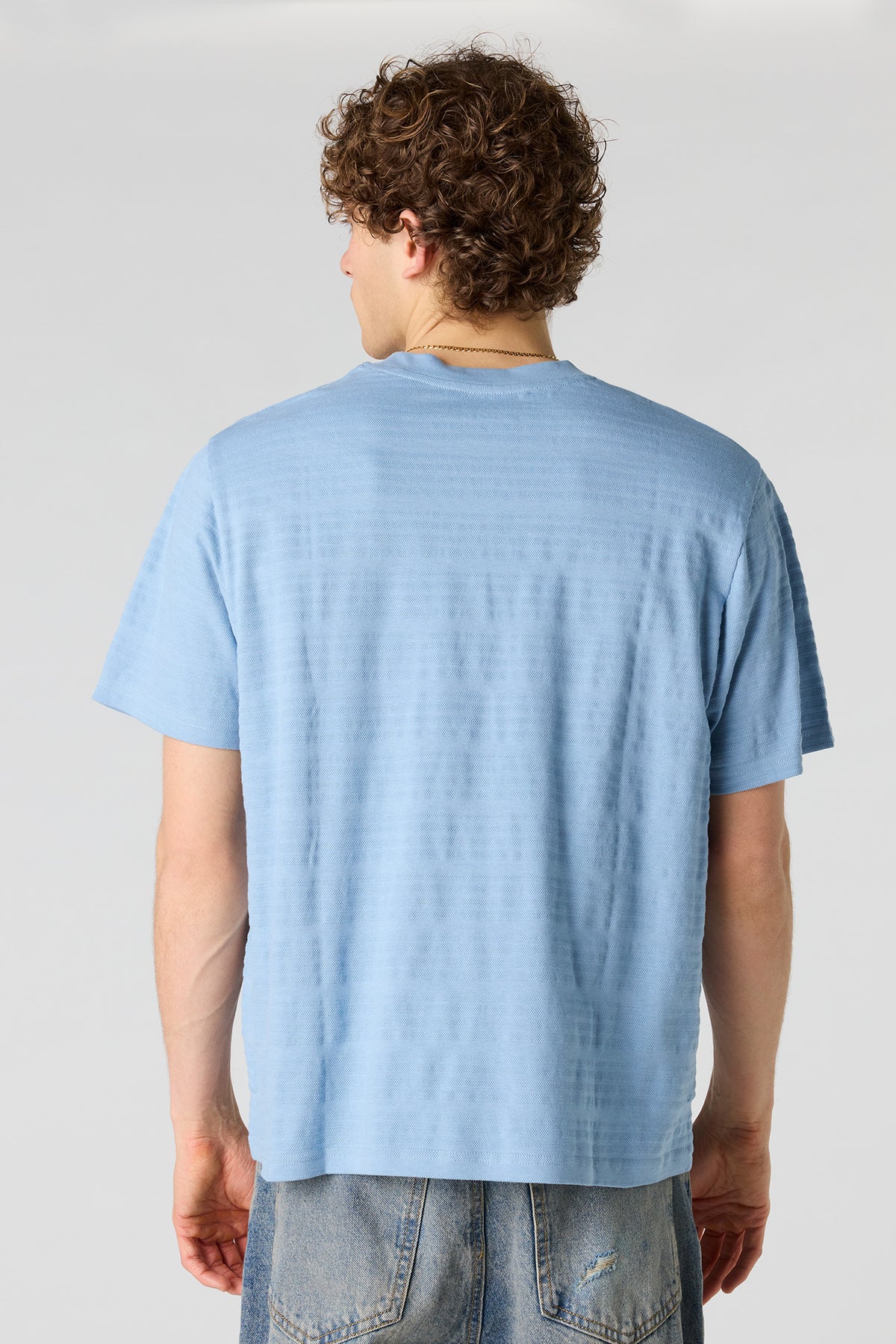 Alt View 2. Textured Striped T-Shirt - Blue