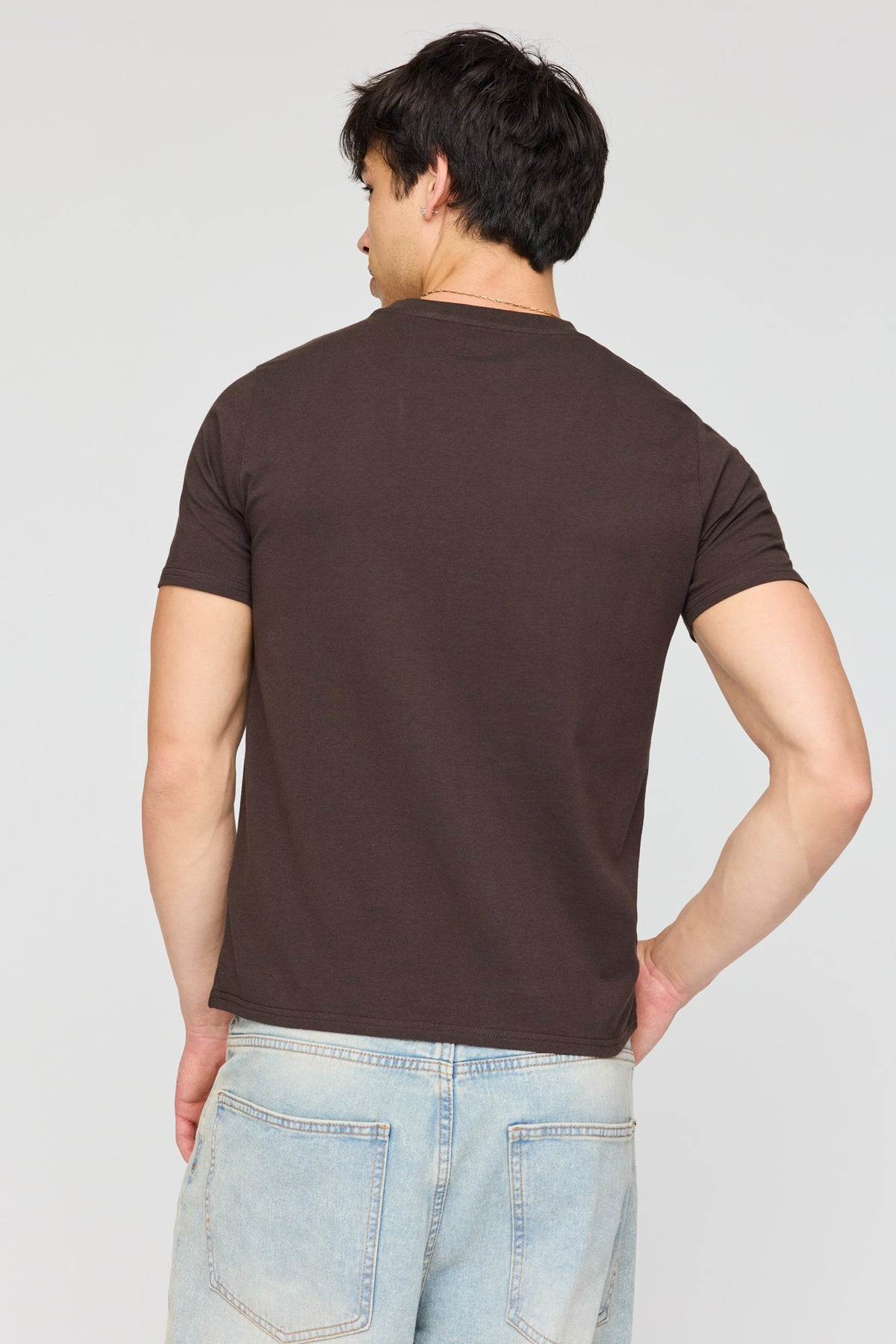 Alt View 2. Stretch Slim Fit T-Shirt - Brown