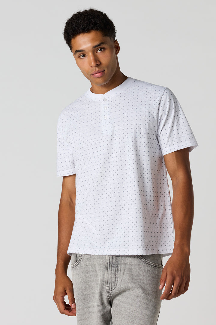 T-shirt Henley imprimé