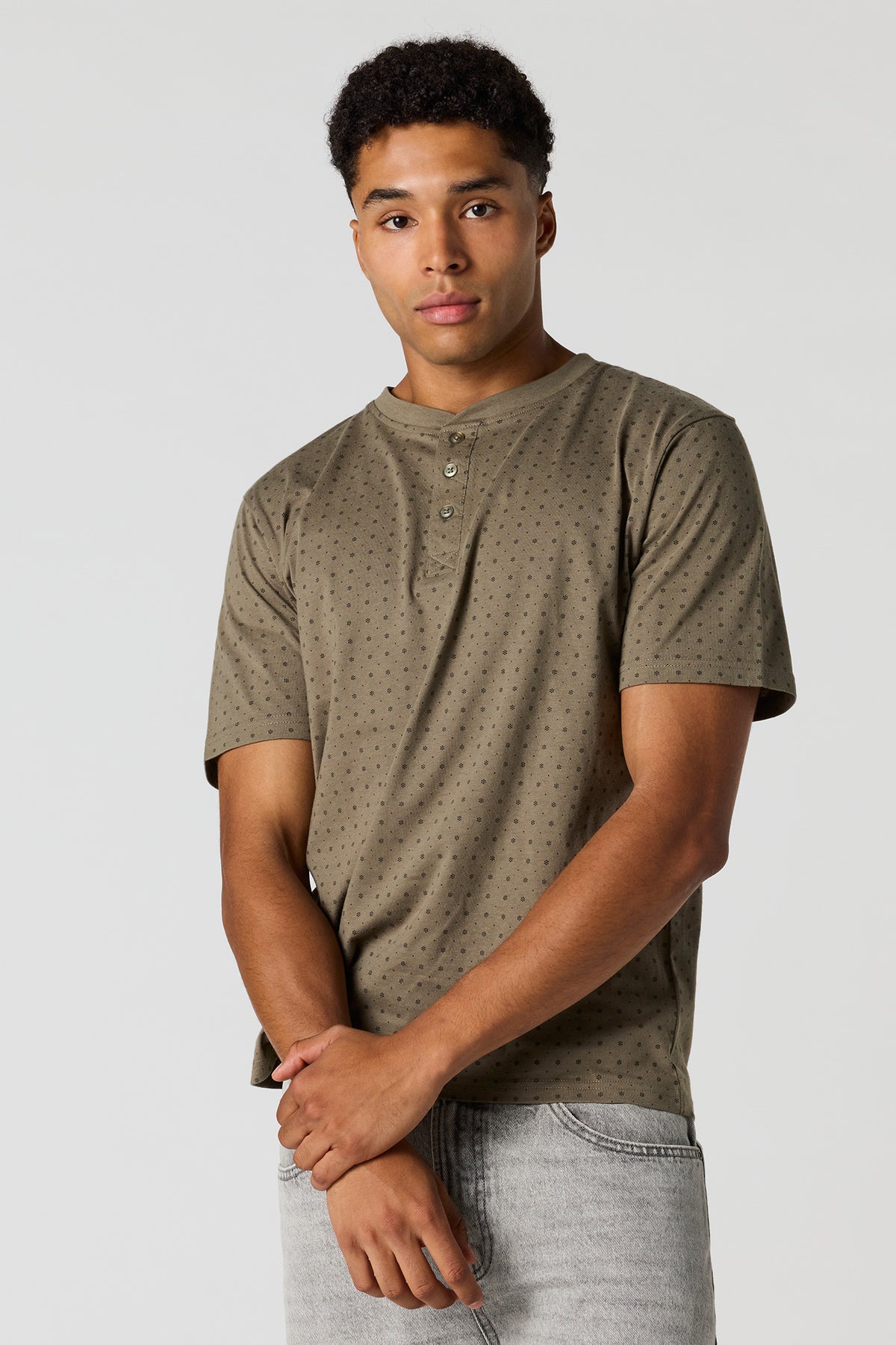 T-shirt Henley imprimé