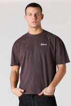 T-shirt décontracté délavé brodé