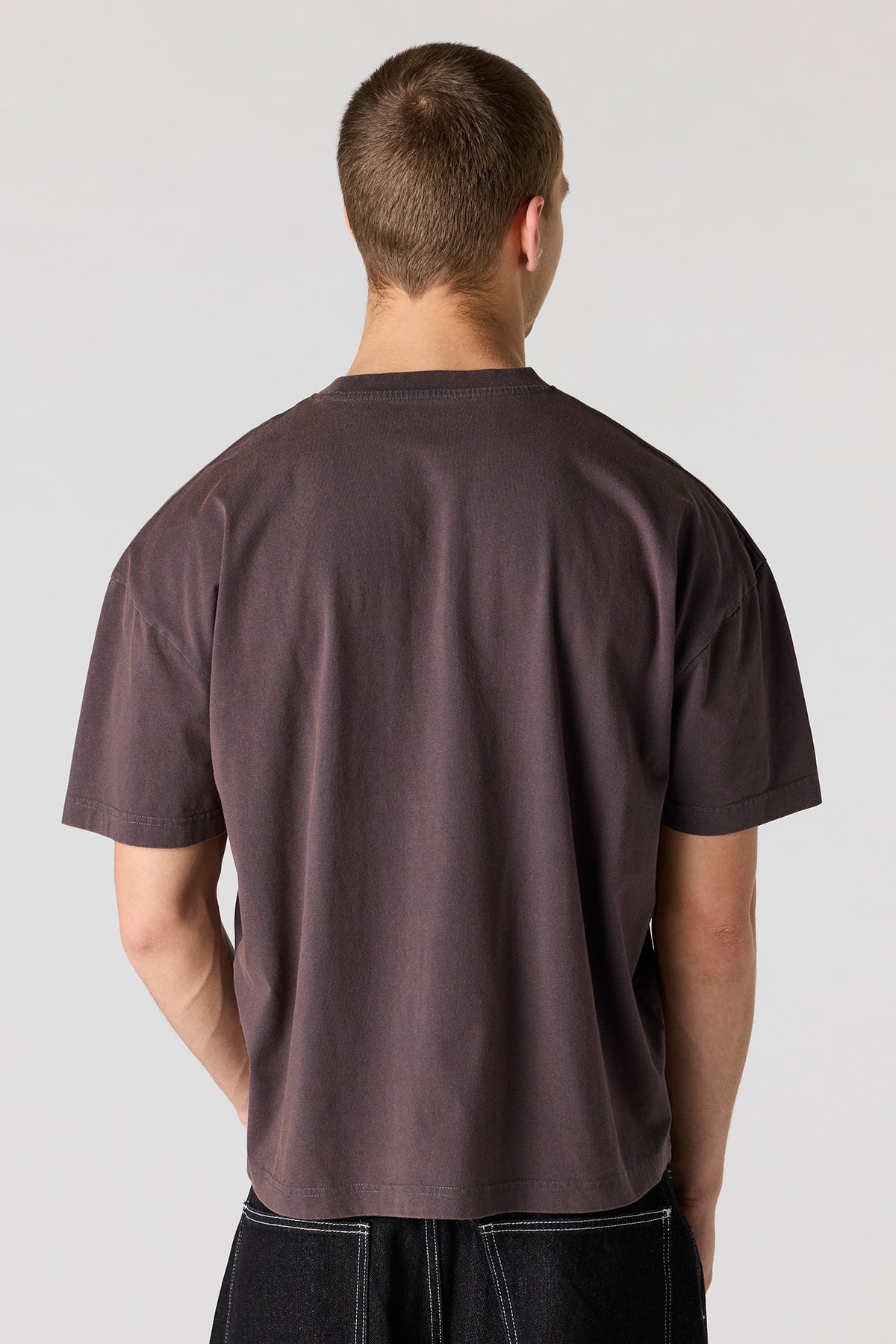 Vue alternative 2. T-shirt décontracté délavé brodé