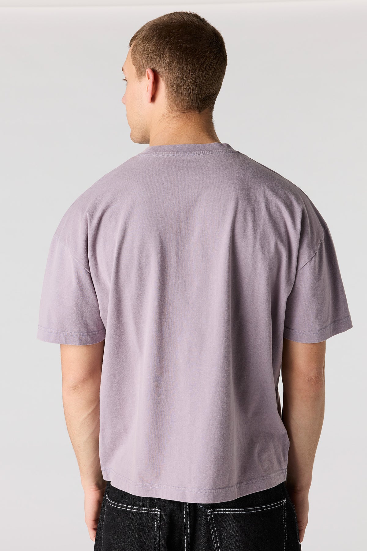 Vue alternative 2. T-shirt décontracté délavé brodé