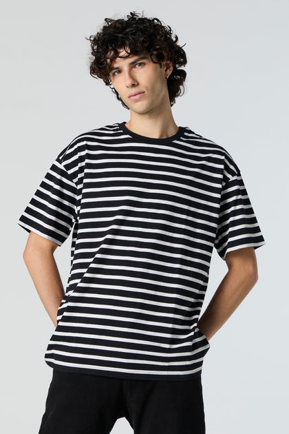 Relaxed Striped T-shirt, Short Sleeve Tops