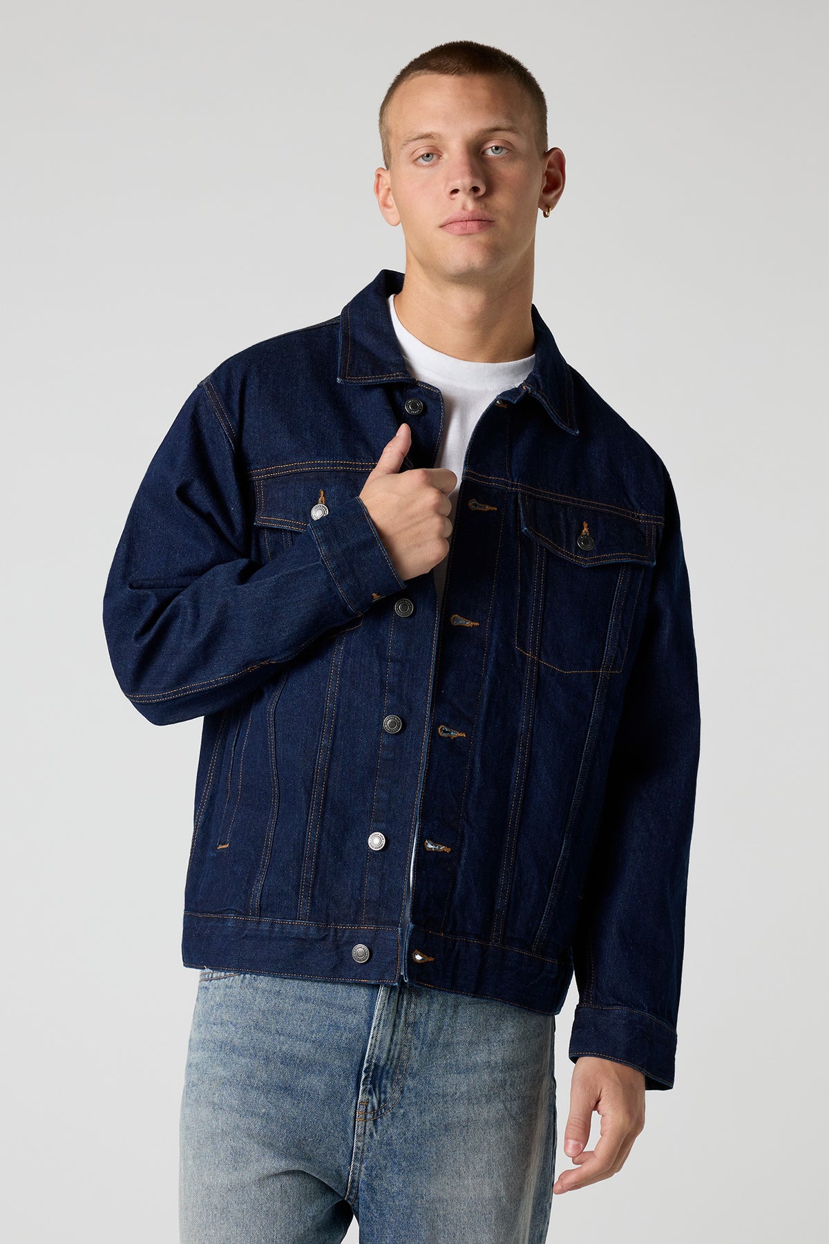 Blouson de camionneur décontracté en denim
