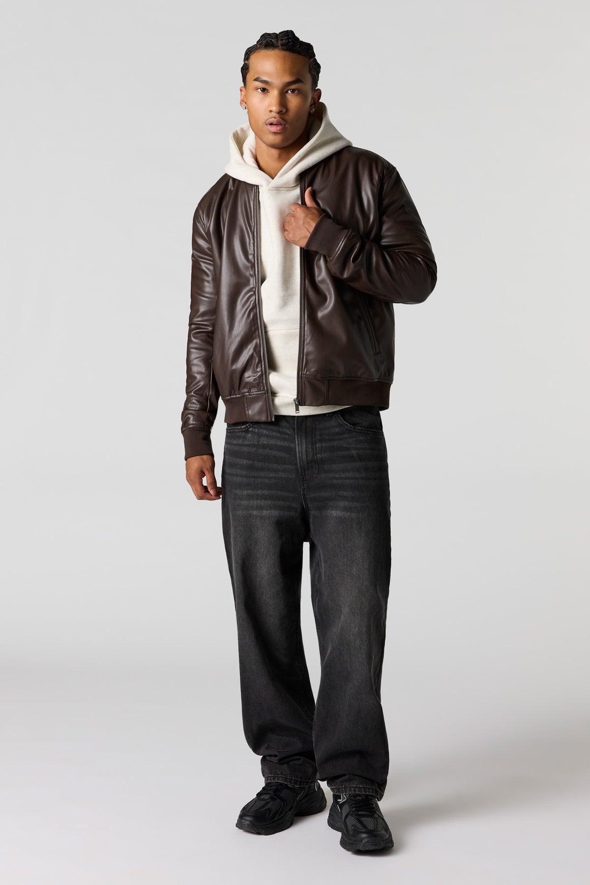 Faux Leather Bomber Jacket – Urban Planet