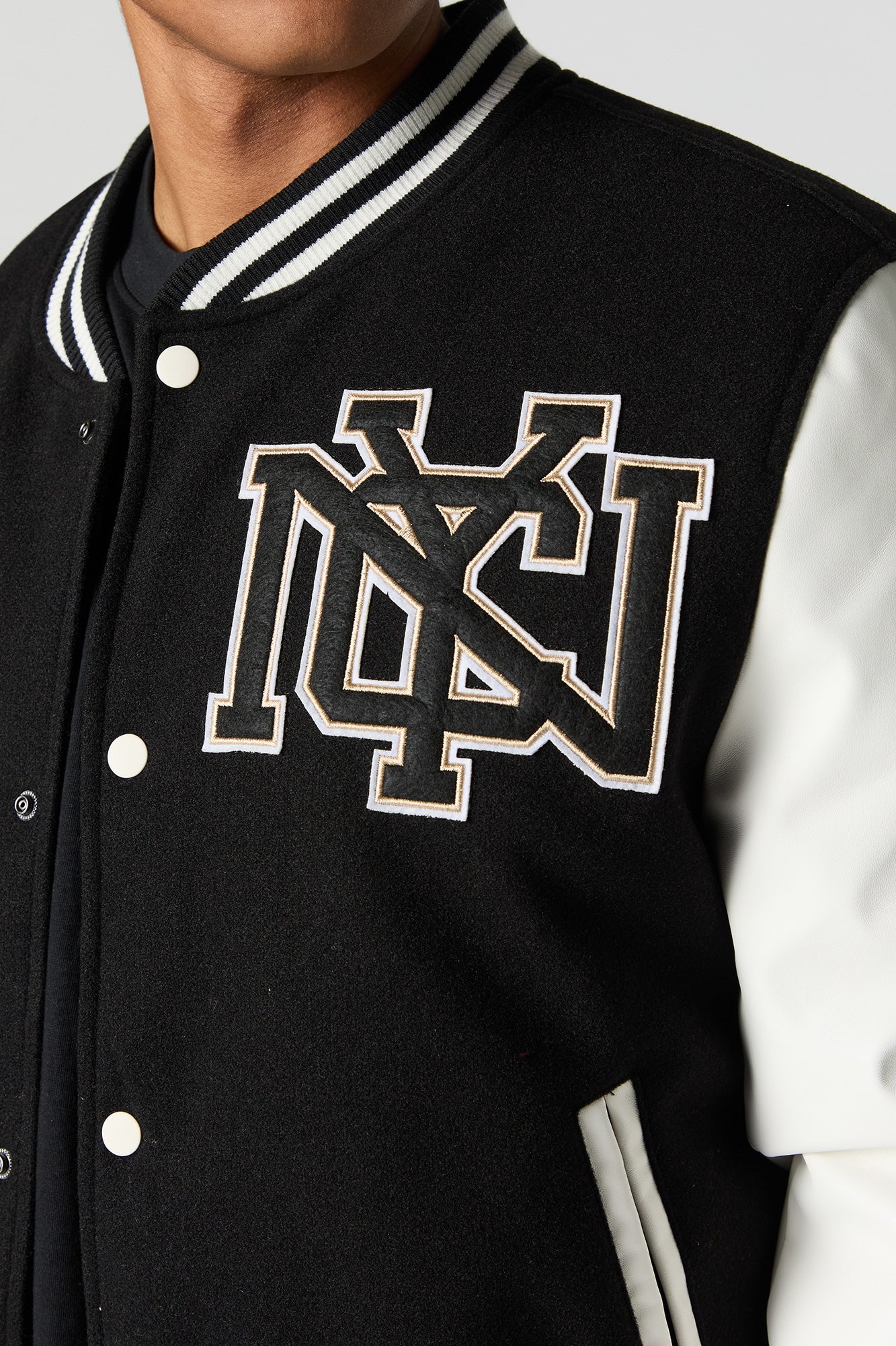 City Embroidered Fleece Varsity Jacket