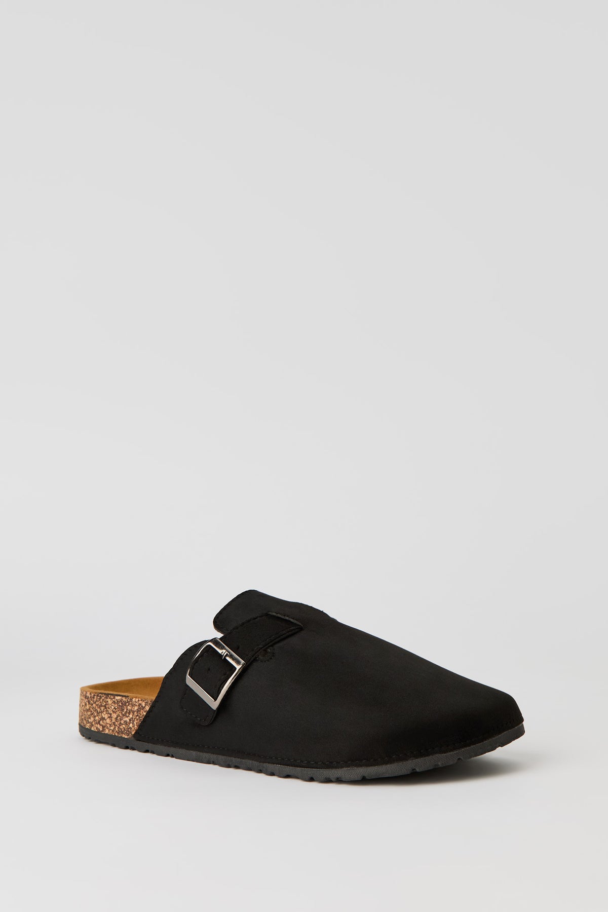 Alt View 2. Faux Suede Clog Sandal - Black