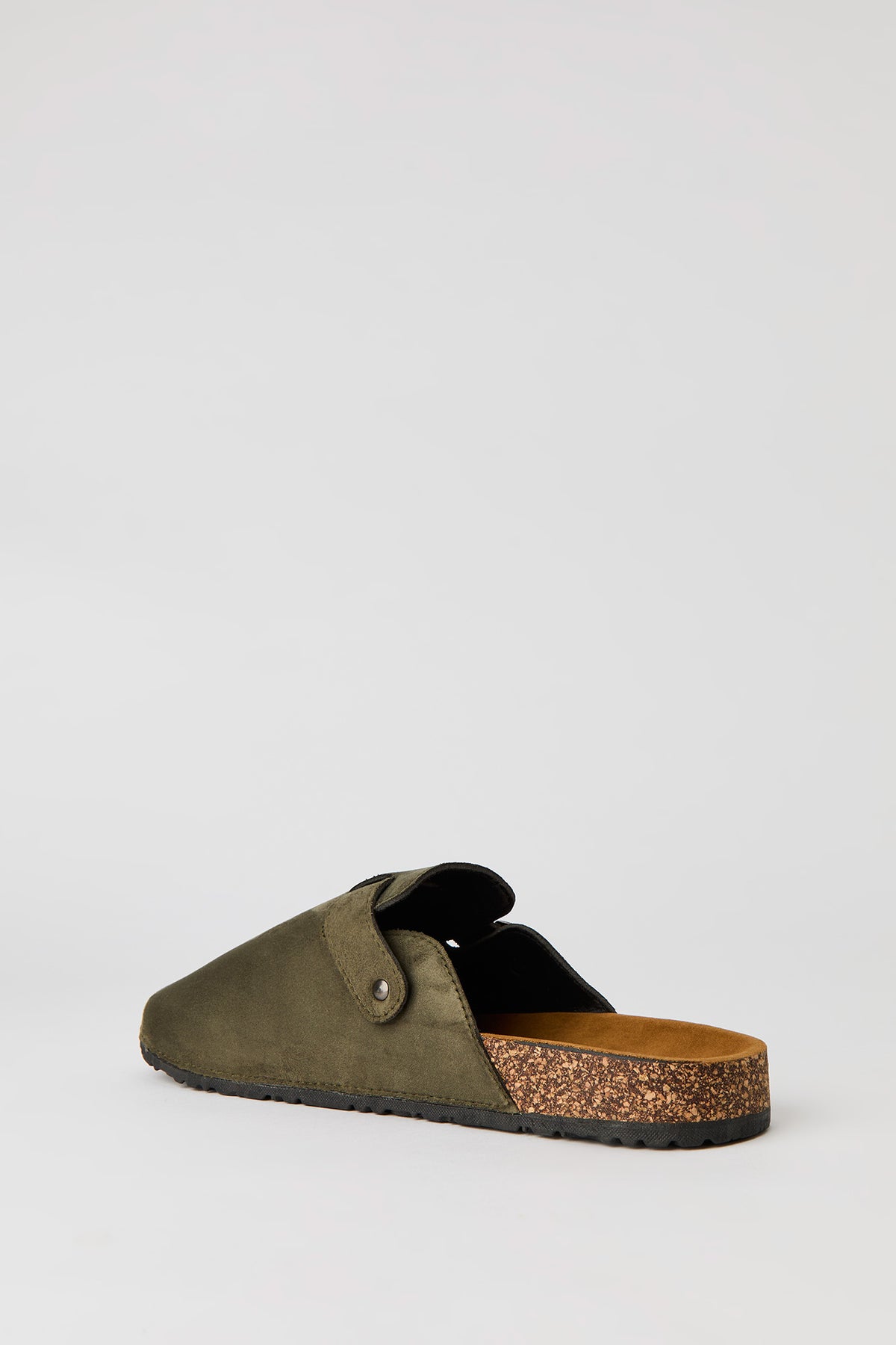 Alt View 3. Faux Suede Clog Sandal - Dark Green