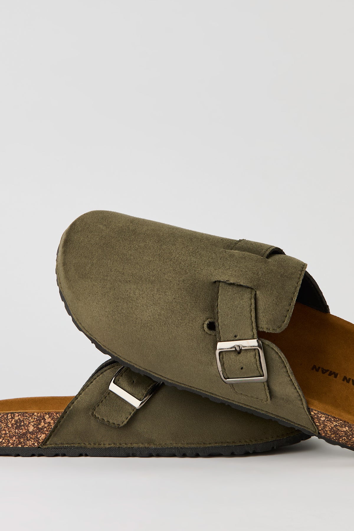 Alt View 4. Faux Suede Clog Sandal - Dark Green