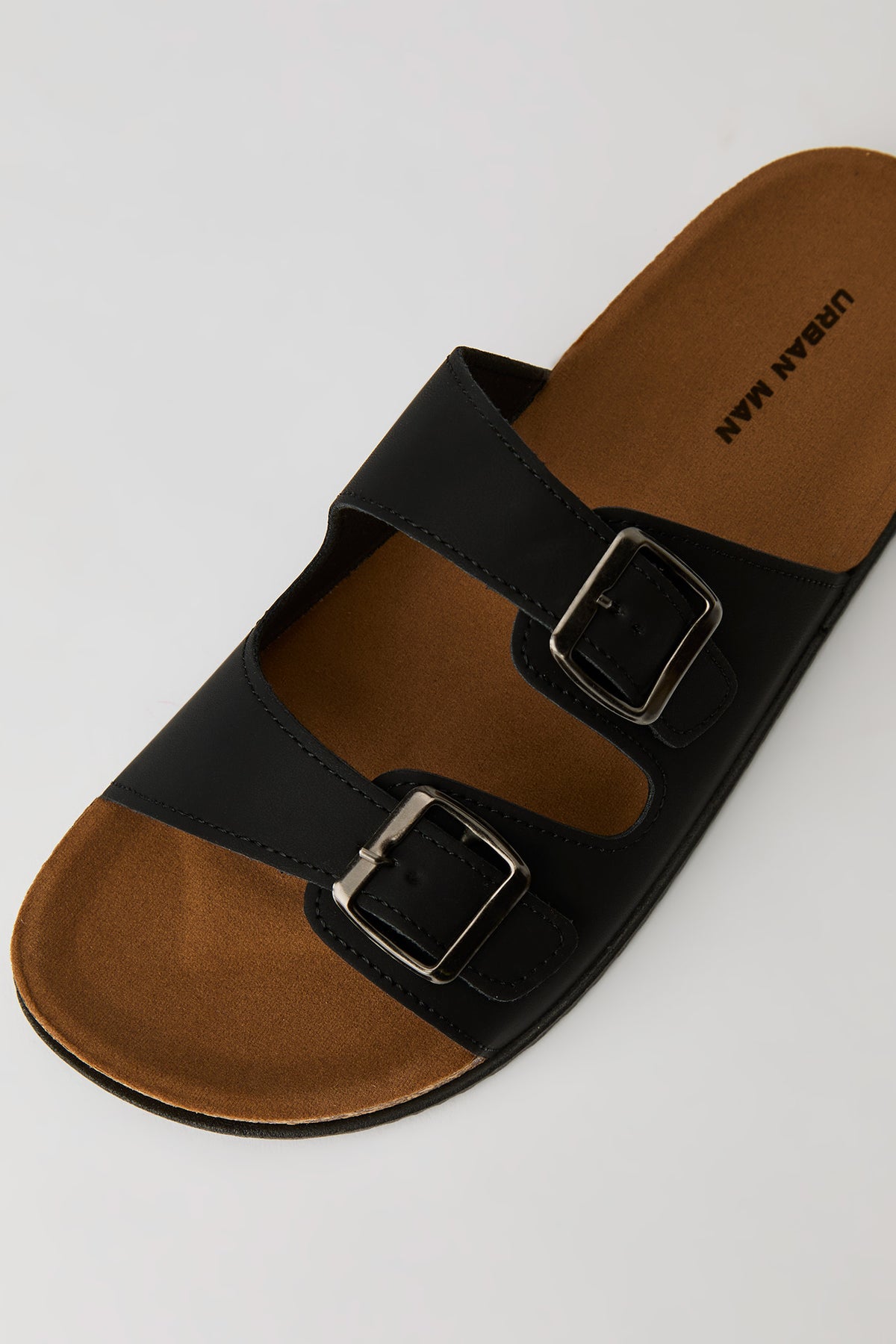 Alt View 3. Double Buckle Cork Sandal - Black