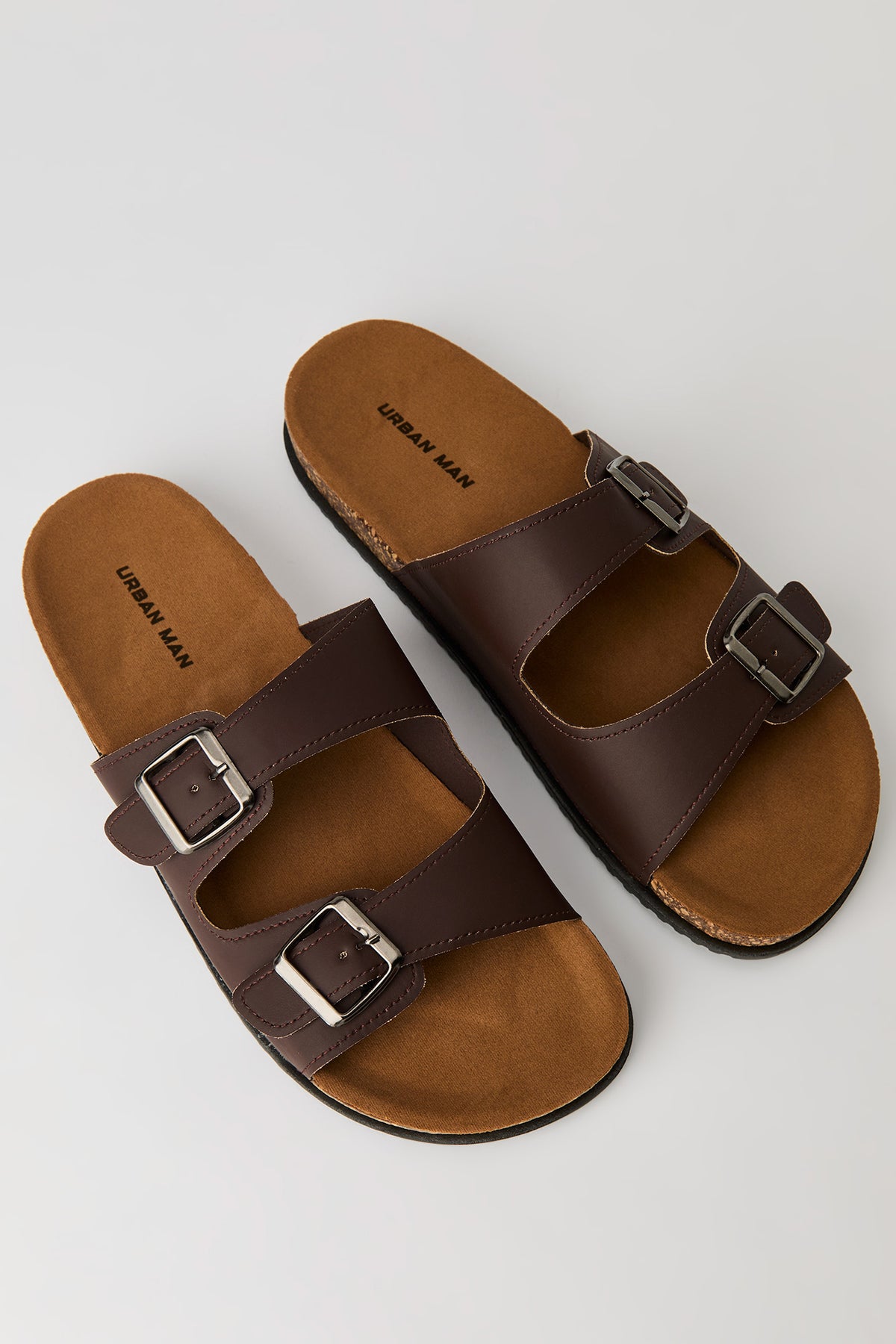 Alt View 2. Double Buckle Cork Sandal - Brown