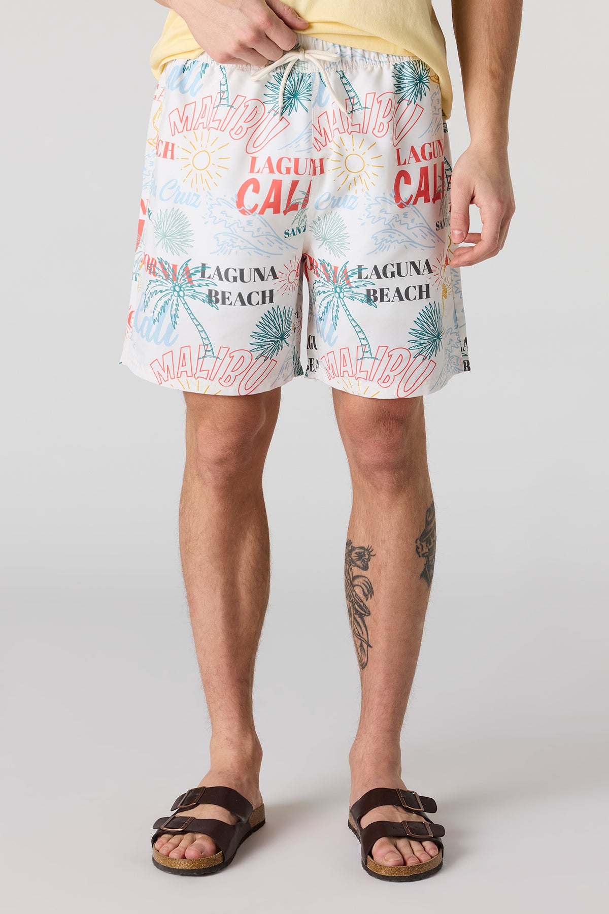 Printed Swim Short - Off White