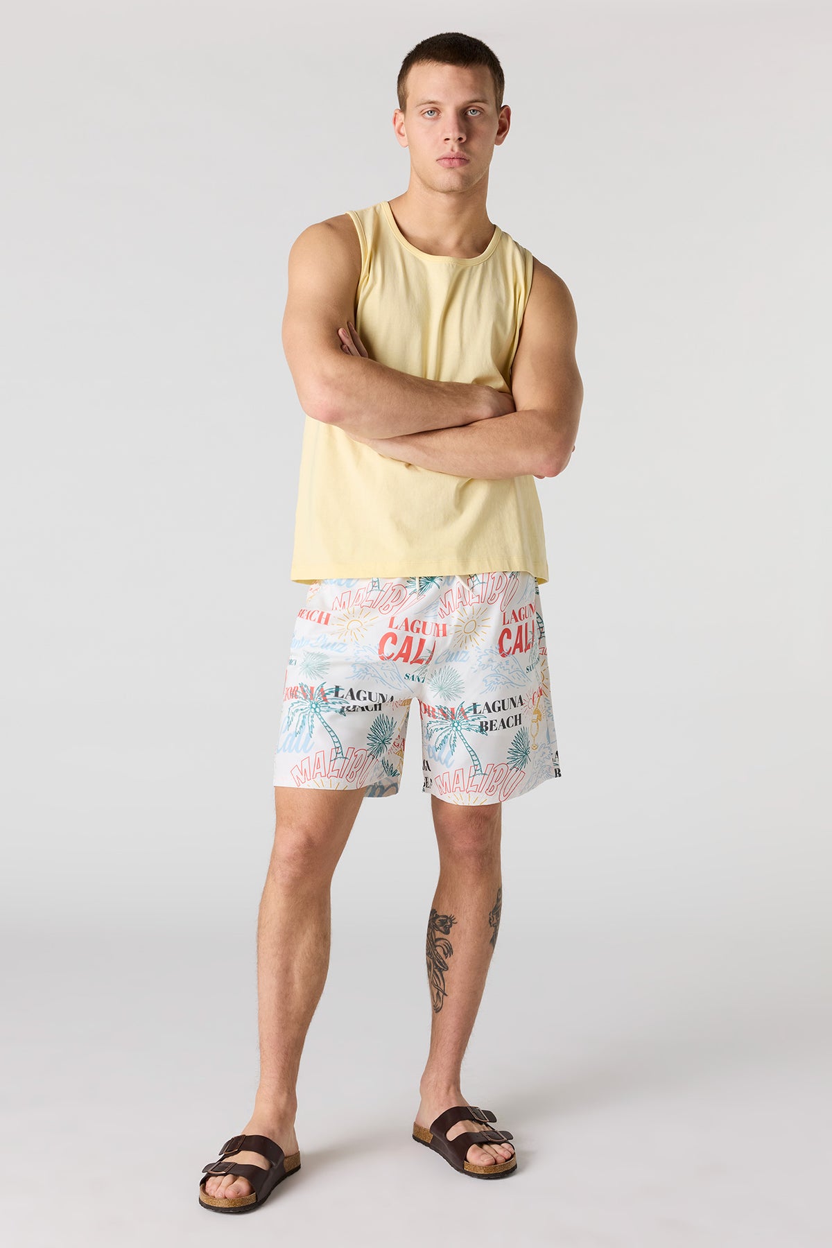 Alt View 2. Printed Swim Short - Off White
