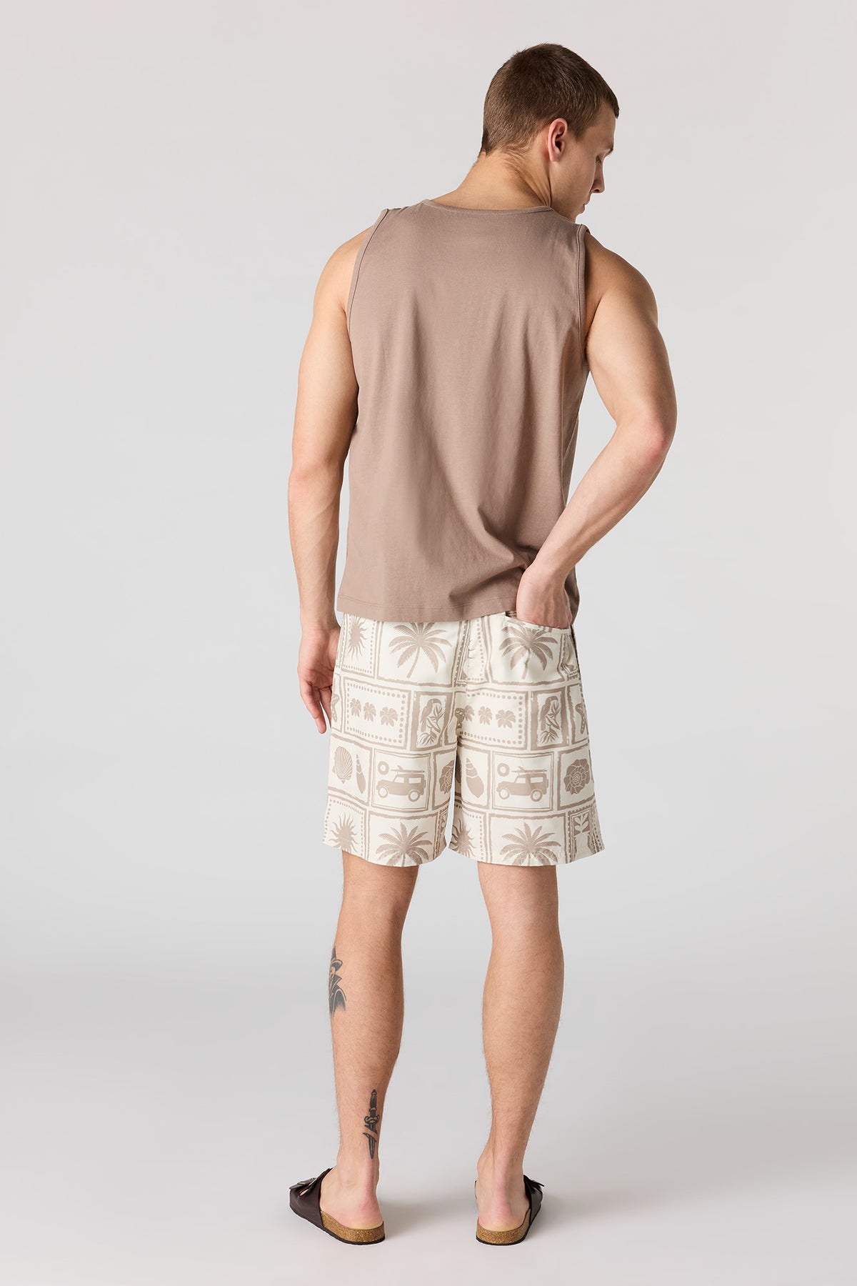 Alt View 3. Printed Swim Short - Beige