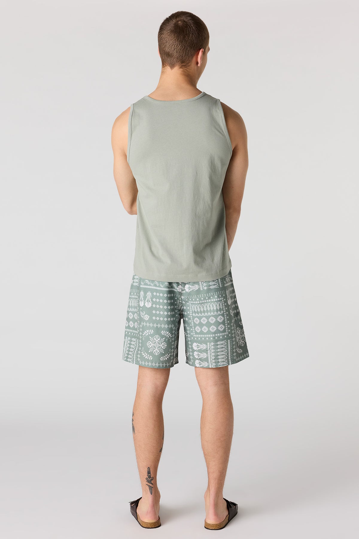 Alt View 3. Printed Swim Short - Green