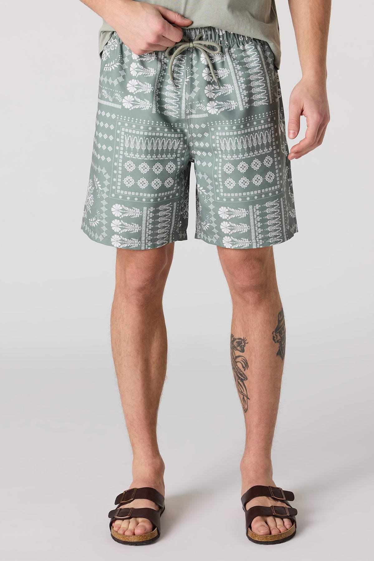 Printed Swim Short - Green