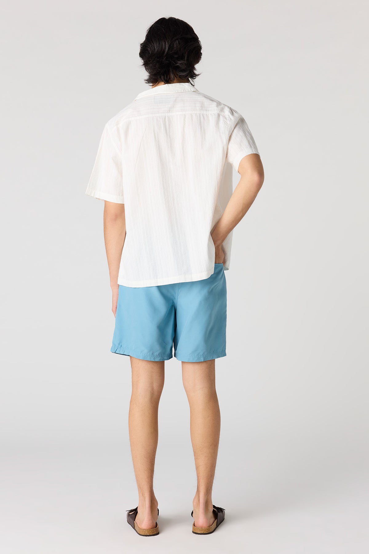 Vue alternative 3. Short de baignade uni à taille coulissante