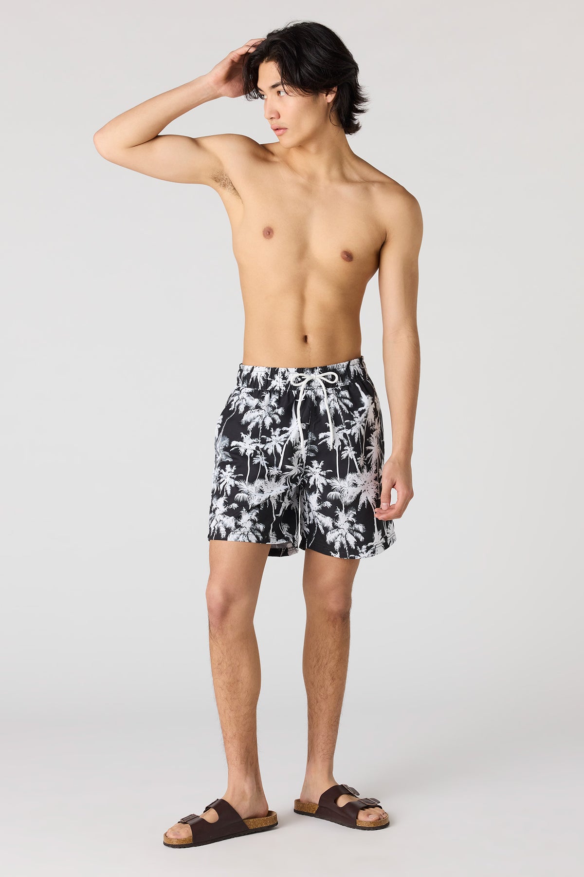 Vue alternative 2. Short de baignade imprimé à taille coulissante