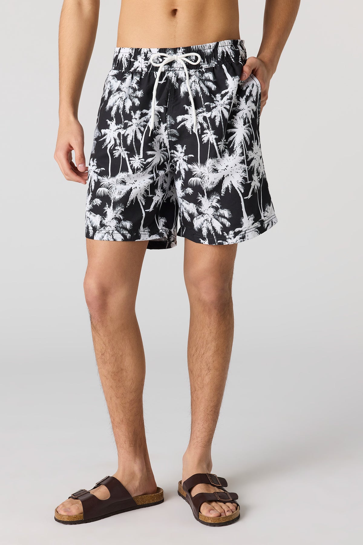 Short de baignade imprimé à taille coulissante