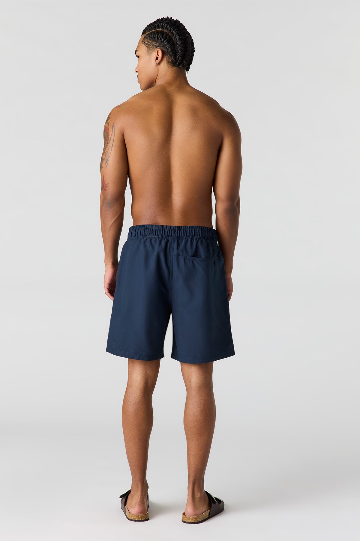 Vue alternative 3. Short de baignade uni à taille coulissante