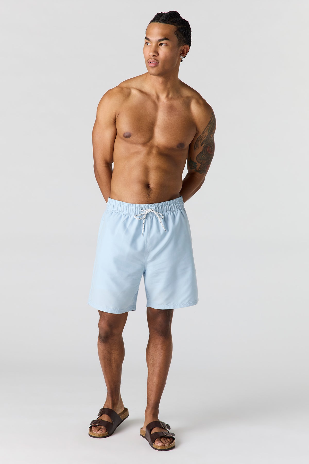 Vue alternative 2. Short de baignade uni à taille coulissante