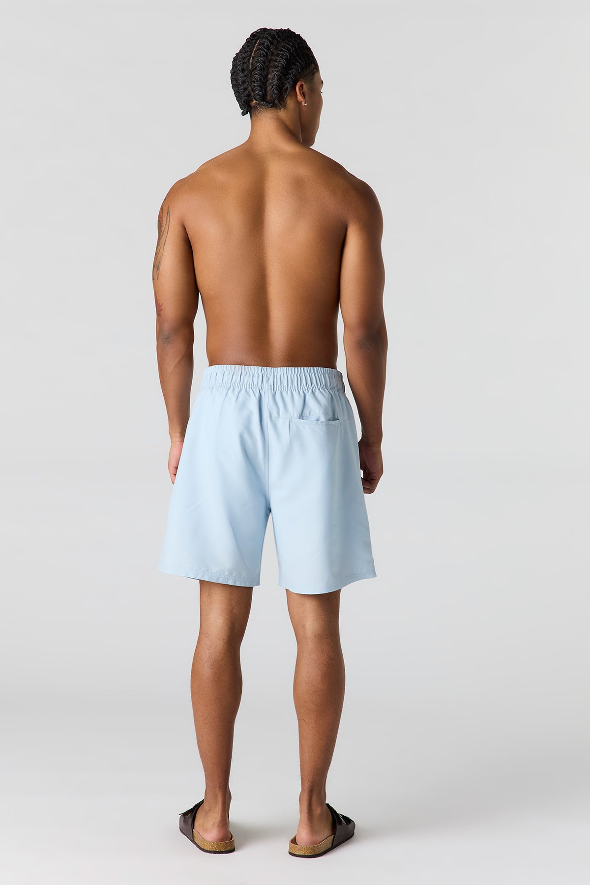 Vue alternative 3. Short de baignade uni à taille coulissante