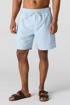 Short de baignade uni à taille coulissante