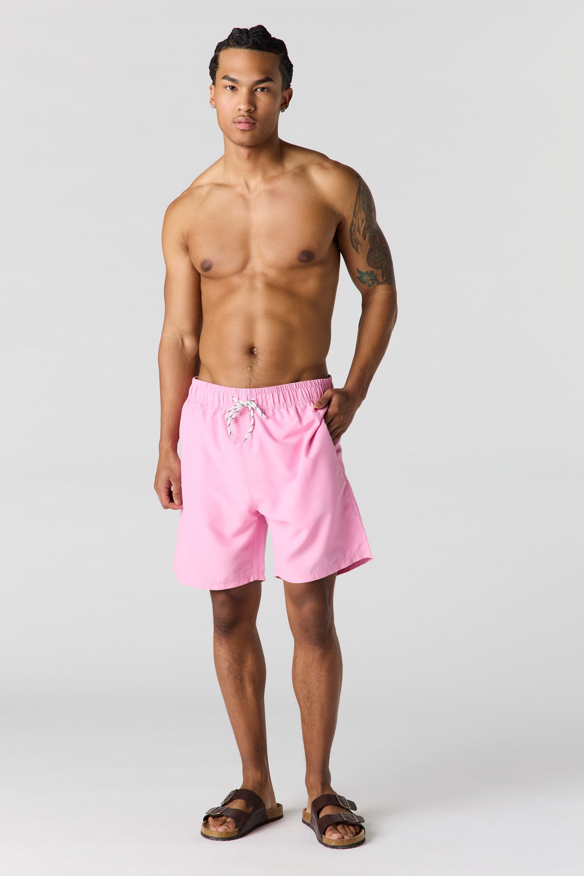 Vue alternative 2. Short de baignade uni à taille coulissante