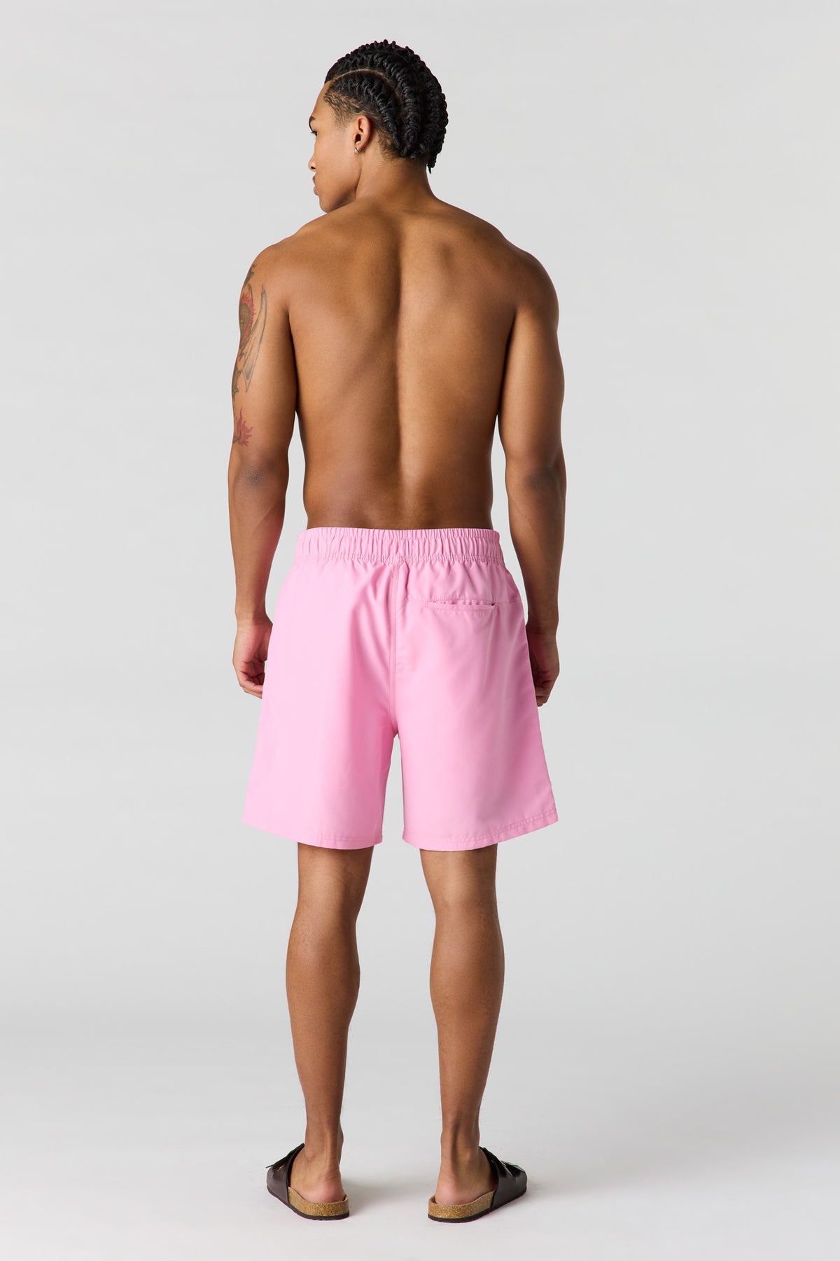 Vue alternative 3. Short de baignade uni à taille coulissante