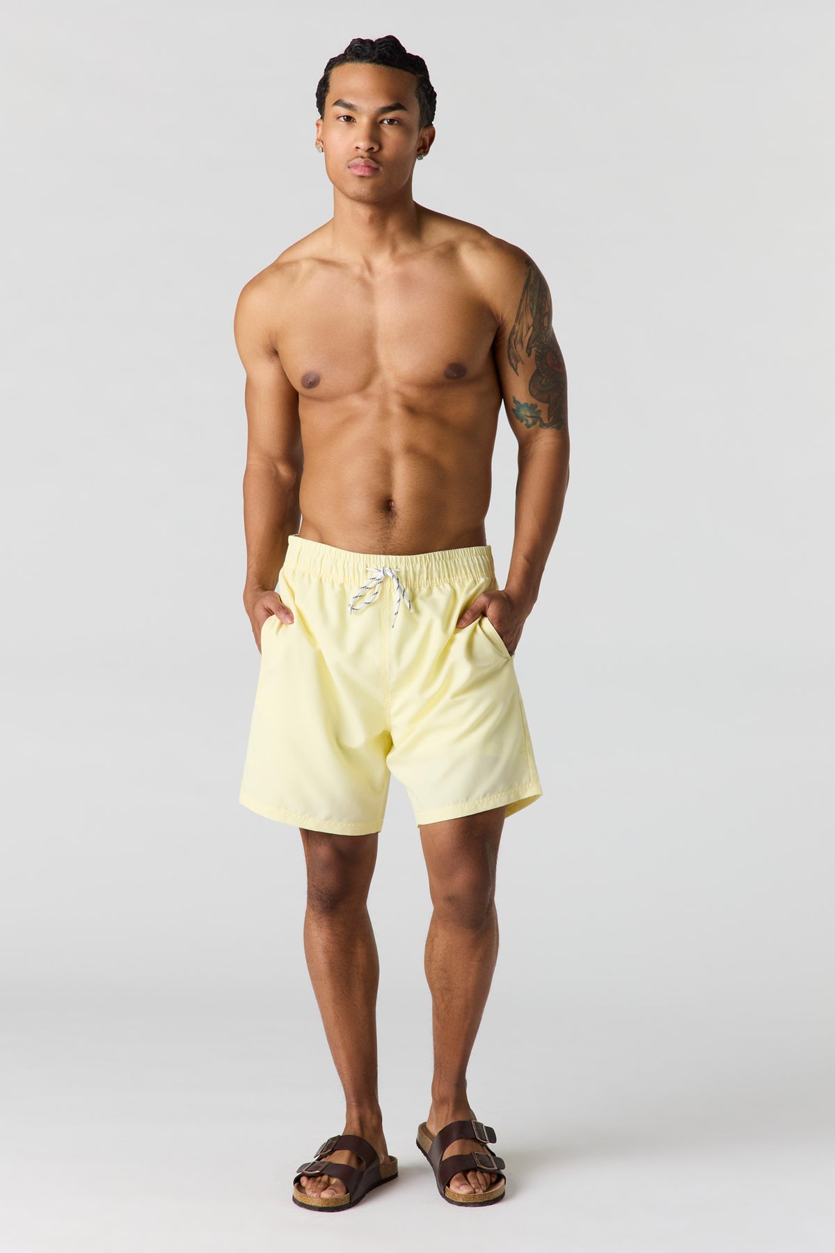 Vue alternative 2. Short de baignade uni à taille coulissante