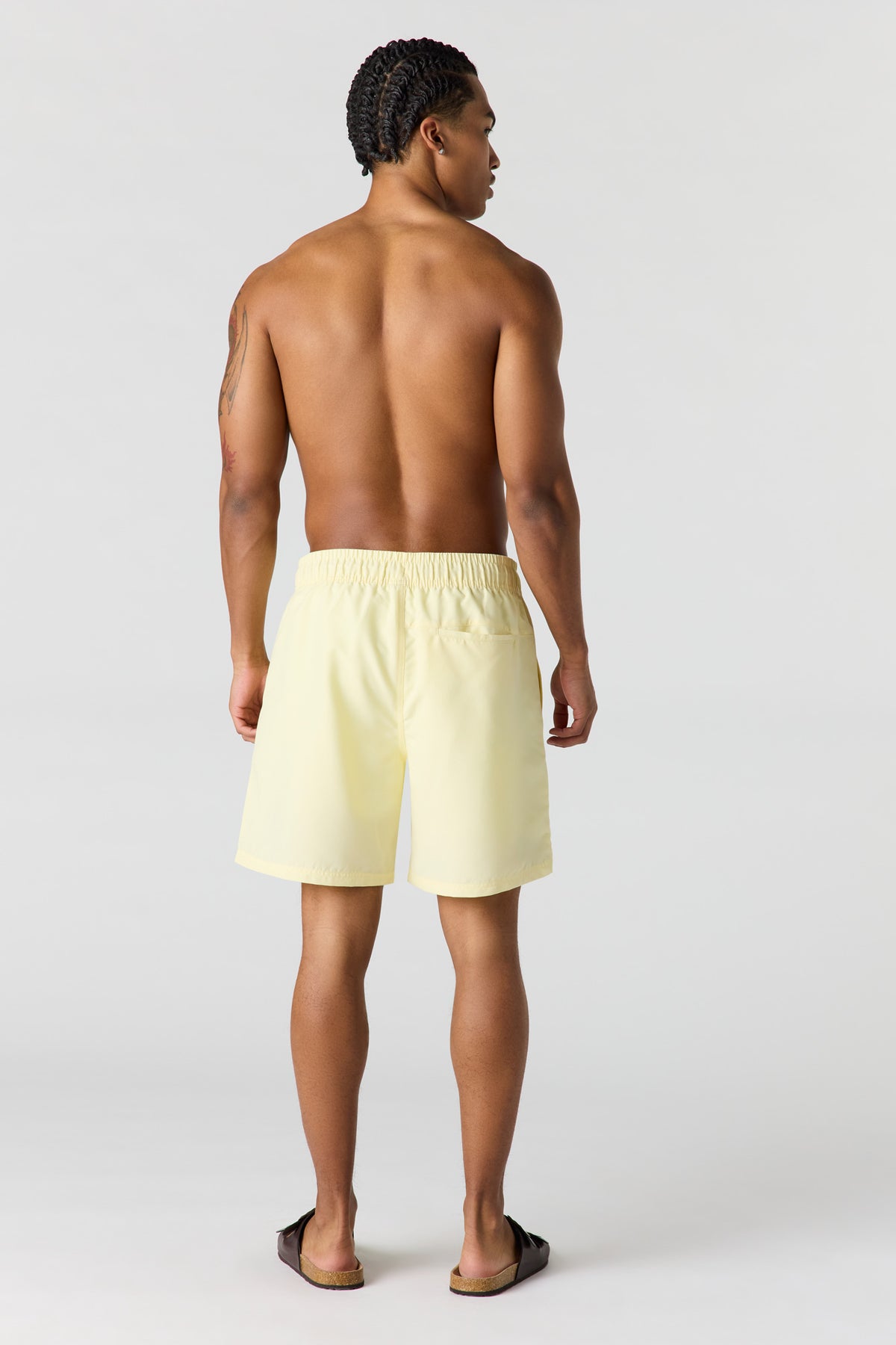 Vue alternative 3. Short de baignade uni à taille coulissante